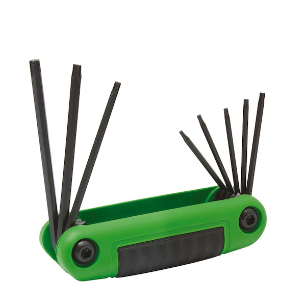 Bimaterial handle folding Torx hex hey from T6 to T25